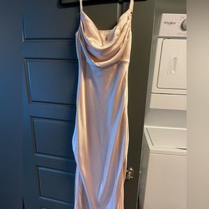 Cowl neck satin gown
